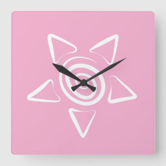 Reloj Cuadrado Diseño simple color rosa