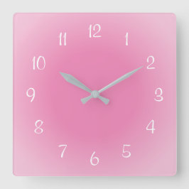 Reloj Cuadrado Diseño Suave de Bordes Brumosos Rosa Helado Colore