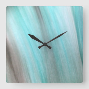 Reloj Cuadrado Diseño vertical verde azulado y gris