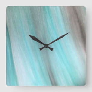 Reloj Cuadrado Diseño vertical verde azulado y gris