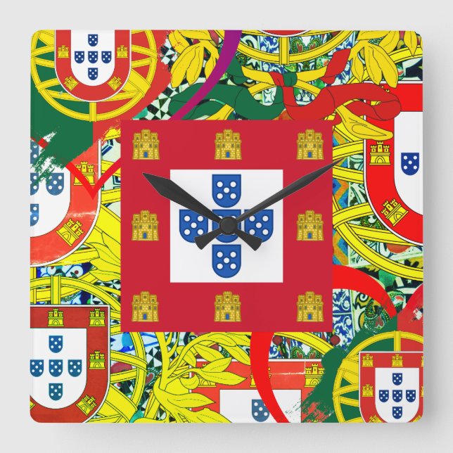Reloj Cuadrado diseños portugueses  (Anverso)