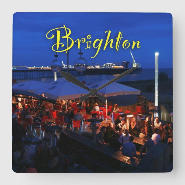 Reloj Cuadrado ¡Diversión en Brighton! (Anverso)