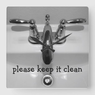 Reloj Cuadrado Divertidas cerraduras de baño