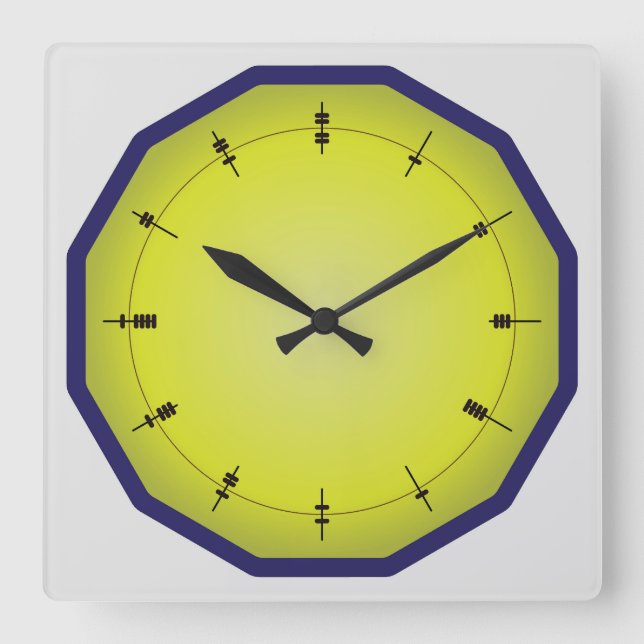Reloj Cuadrado Divertido Abacus Style 12-laterales (Anverso)