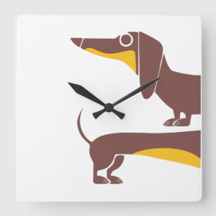 Reloj Cuadrado Divertido dachshund lindo para padres de perros la
