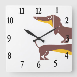Reloj Cuadrado Divertido dachshund lindo para padres de perros la