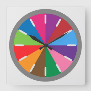 Reloj Cuadrado Divertido estilo de tubería multicolor