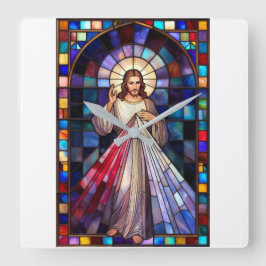 Reloj Cuadrado Divine Mercy Jesus Wall Clock