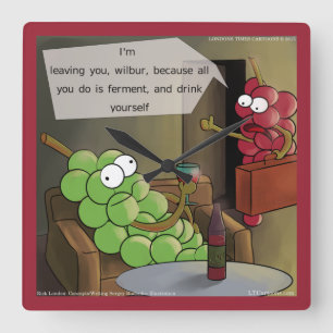 Reloj Cuadrado Divorcio de uva Funny Wall Clock