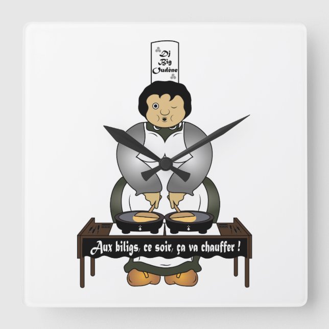 Reloj Cuadrado Dj bretonne (Anverso)