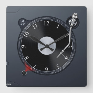Reloj Cuadrado DJ turntable Wall Clock