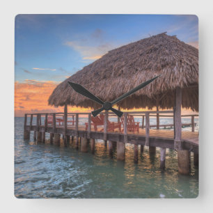 Reloj Cuadrado Dockside Sunrise