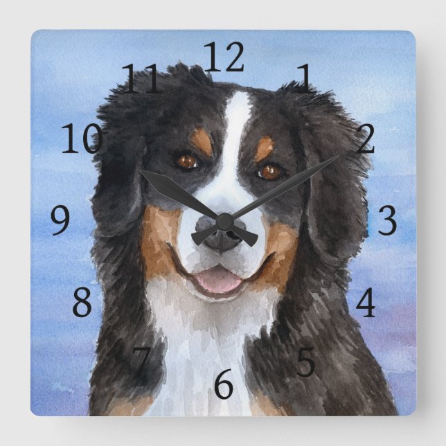 Reloj Cuadrado Dog 125 Bernese Mountain (Anverso)