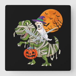 Reloj Cuadrado Dog Lover   Labrador recuperador montando momia T 