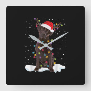 Reloj Cuadrado Dog Lover Navidades recuperadores de chocolate