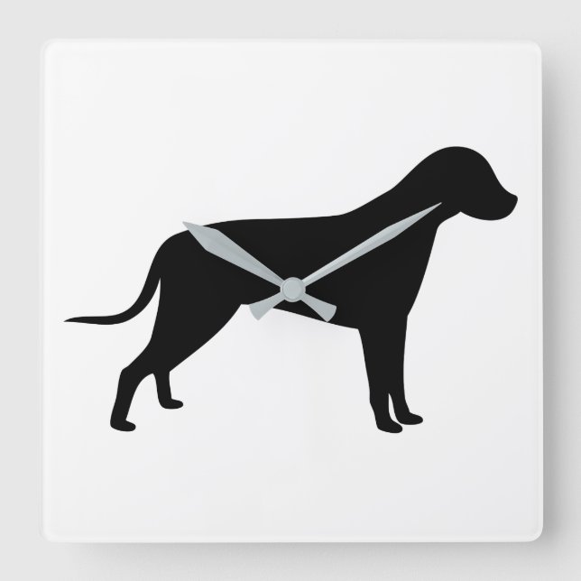 Reloj Cuadrado Dog Silhouette (Anverso)