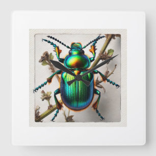 Reloj Cuadrado Dogbane beetle 100724IREF113 - Watercolor