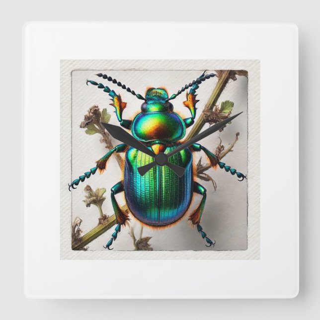 Reloj Cuadrado Dogbane beetle 100724IREF113 - Watercolor (Anverso)