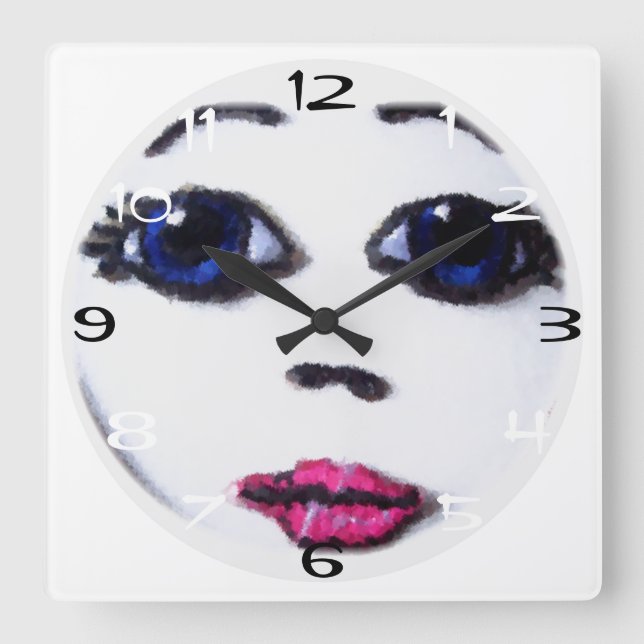 Reloj Cuadrado Doll Face (Anverso)