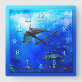 Reloj Cuadrado Dolphin World WIND ON WATER
