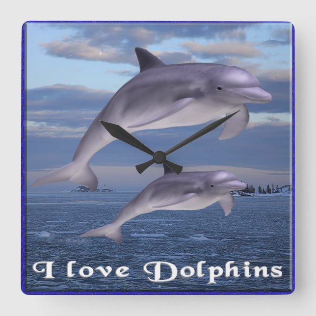 Reloj Cuadrado dolphins (Anverso)