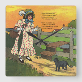 Reloj Cuadrado ¿Dónde has estado? Madre Rhyme de oca