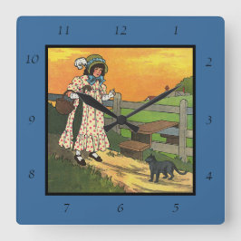 Reloj Cuadrado ¿Dónde has estado? Madre Rhyme de oca