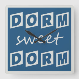 Reloj Cuadrado "Dorm Sweet Dorm" wall clock