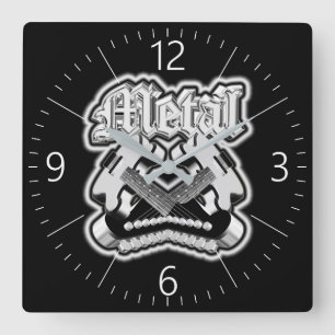 Reloj Cuadrado Dos guitarras cruzadas