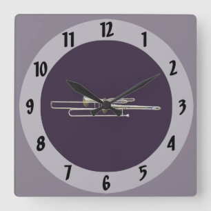 Reloj Cuadrado Dos trombones