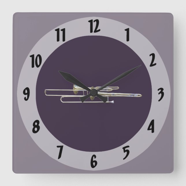 Reloj Cuadrado Dos trombones (Anverso)