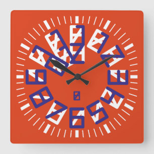 Reloj Cuadrado Double Triangle Numbers by Masanser Pixelat