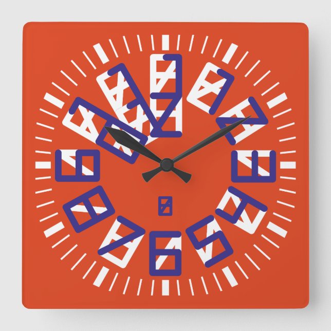 Reloj Cuadrado Double Triangle Numbers by Masanser Pixelat (Anverso)