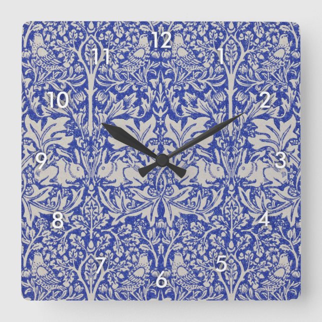 Reloj Cuadrado Dove y Conejo, William Morris (Anverso)