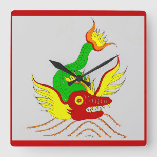 Reloj Cuadrado dragón aterrador