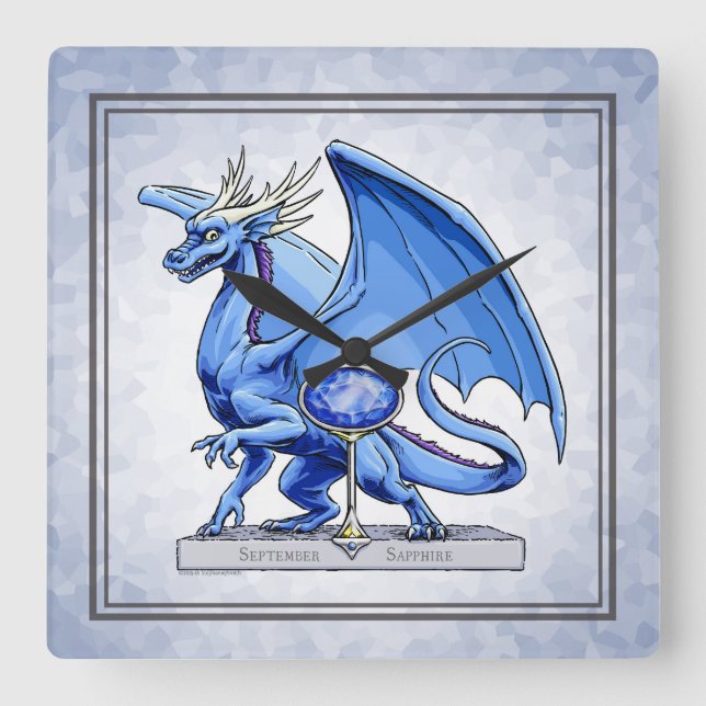 Reloj Cuadrado Dragón Birthstone de septiembre: Sapphire (Anverso)