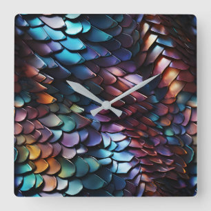 Reloj Cuadrado Dragon Scales Wall Clock
