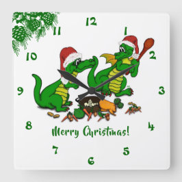 Reloj Cuadrado Dragones - ¡Feliz Navidad! - hoy cocinaré