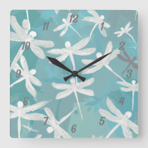 Reloj Cuadrado Dragonflies Wall Clock