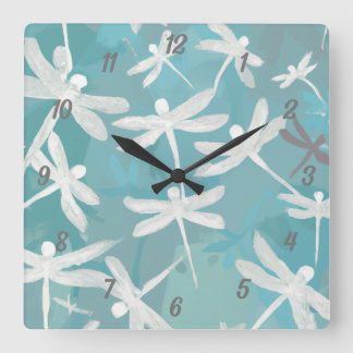 Reloj Cuadrado Dragonflies Wall Clock