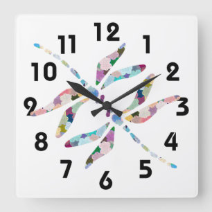 Reloj Cuadrado Dragonflies Wall Clock