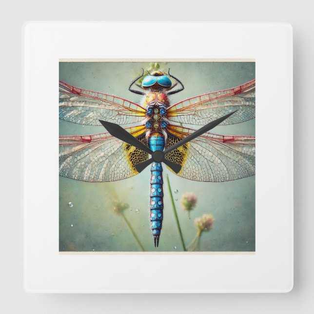Reloj Cuadrado Dragonfly 260924IREF213 - Watercolor (Anverso)