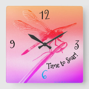 Reloj Cuadrado *'Dragonfly arcoiris