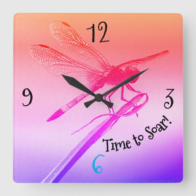 Reloj Cuadrado *'Dragonfly arcoiris (Anverso)