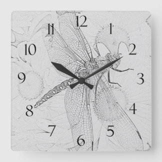 Reloj Cuadrado Dragonfly & Daisies