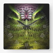 Dragonfly Magic Fractal Art Wall Clock