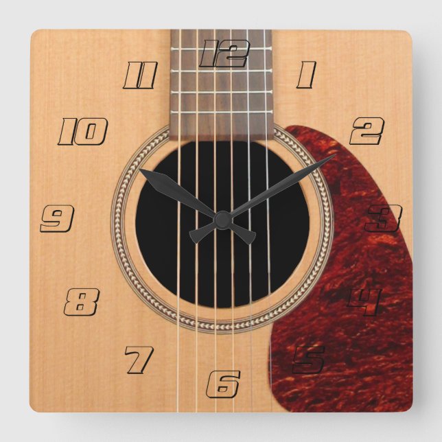 Reloj Cuadrado Dreadnought Acoustic 6 String Guitar (Anverso)