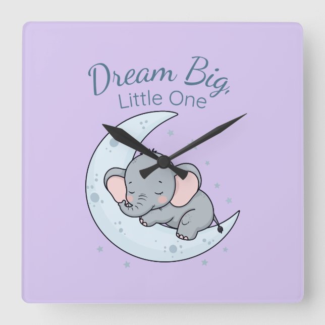 Reloj Cuadrado Dream Big, Little One (Anverso)