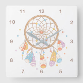 Reloj Cuadrado Dreamcatcher tribal Boho Nursery 2
