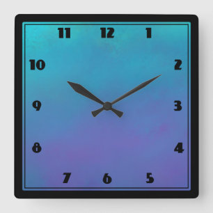 Reloj Cuadrado Dreamy Blues Abstract Design